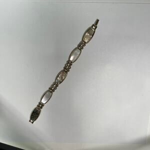 LC Lauren Conrad gold tone bracelet pearl abolone MOP mother of pearl inserts